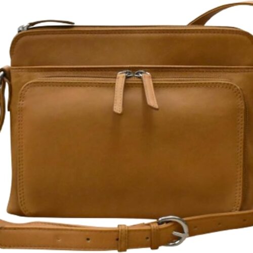 ili New York – Bolso cruzado de cuero genuino para mujer con bloqueo RFID y correa ajustable